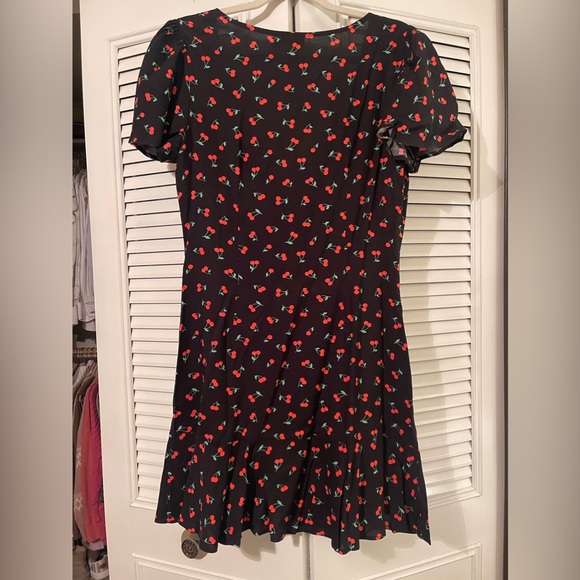 NWOT- ASOS Black Cherry Wrap Dress US Size 8 - Picture 2 of 5